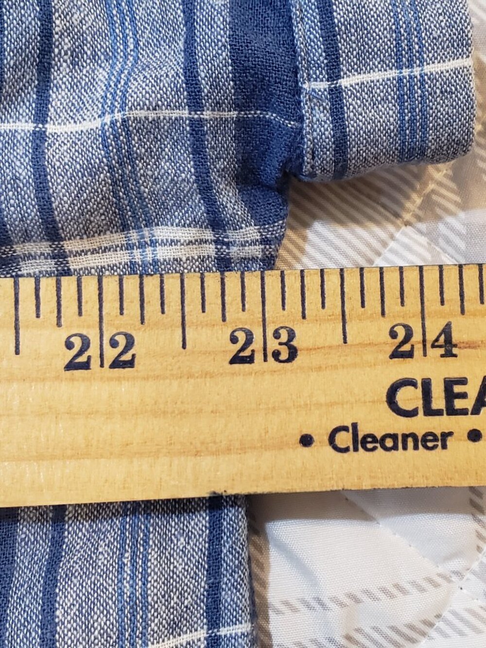 Lucky Brand Large Linen Blend Blue Plaid Shirt - Picture 6 of 7